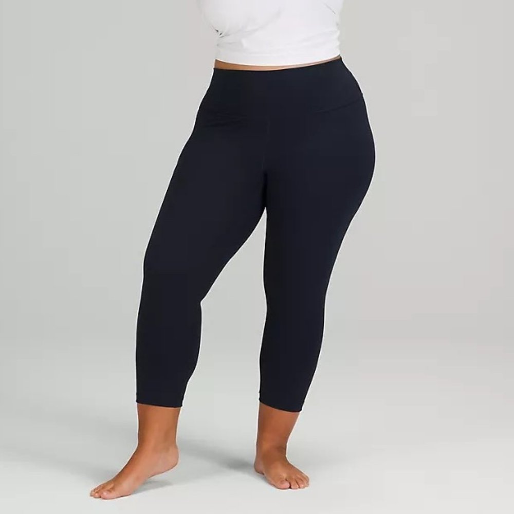NWT lululemon Wunder Under HR Crop 21" Flux sz 10 Black - Picture 2 of 3